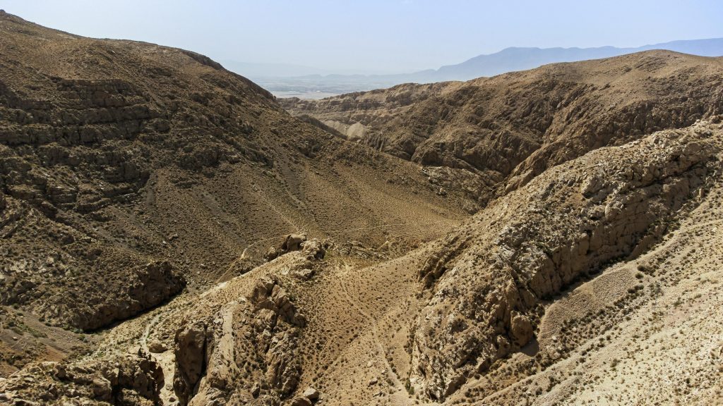 A stunning aerial view of the rugged mountain terrain near Quetta, Pakistan.
